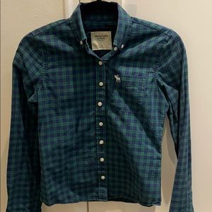 Vintage Y2K Abercrombie plaid button down xs womens